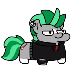 Size: 720x720 | Tagged: safe, artist:fluttershank, derpibooru import, oc, oc:canterlot calling, earth pony, armband, clothes, ear piercing, earring, image, jacket, jewelry, leather jacket, mohawk, piercing, png, punk, simple background, squatpony, transparent background
