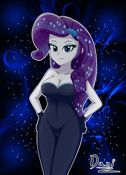 Size: 2488x3457 | Tagged: safe, artist:danielitamlp, derpibooru import, rarity, equestria girls, equestria girls series, the other side, breasts, busty rarity, cleavage, female, high res, image, jpeg, outline, redraw, sexy, solo, white outline