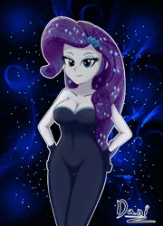Size: 2488x3457 | Tagged: safe, artist:danielitamlp, derpibooru import, rarity, equestria girls, equestria girls series, the other side, breasts, busty rarity, cleavage, female, high res, image, jpeg, outline, redraw, sexy, solo, white outline
