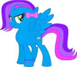 Size: 1148x990 | Tagged: safe, artist:josephlu2021, derpibooru import, oc, oc:azure acrylic, unofficial characters only, pegasus, pony, my little pony: the movie, bow, bracelet, cute, female, green eyes, hair bow, image, jewelry, mare, pegasus oc, png, spread wings, standing, wings