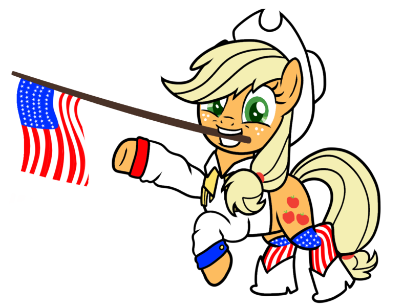 Size: 1324x1009 | Tagged: safe, artist:icicle-wicicle-1517, artist:katnekobase, artist:rose-blade, color edit, derpibooru import, edit, applejack, earth pony, pony, 4th of july, american flag, base used, boots, clothes, collaboration, colored, cowboy boots, cowboy hat, cute, female, flag, freckles, grin, hat, holiday, image, jackabetes, mare, mouth hold, png, raised hoof, raised leg, shirt, shoes, simple background, smiling, socks, solo, stockings, striped socks, thigh highs, transparent background, united states