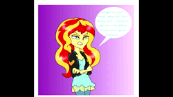 Size: 854x480 | Tagged: suggestive, artist:purfectprincessgirl, artist:wubcakeva, derpibooru import, adagio dazzle, sunset shimmer, equestria girls, animated, belly button, blushing, breasts, cleavage, clothes, comic dub, female, frilly underwear, image, lesbian, midriff, oh no he's hot, shipping, shorts, sound, sound only, spongebob squarepants, squilliam returns, sunsagio, underwear, voice acting, webm