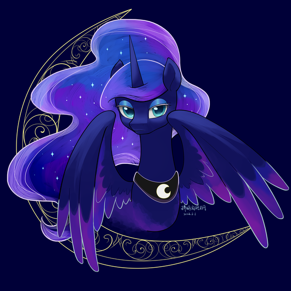 Size: 4000x4000 | Tagged: safe, artist:wutongtree, derpibooru import, princess luna, alicorn, pony, illustration, image, png