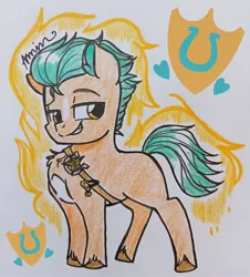 Size: 2828x3134 | Tagged: safe, artist:c.a.m.e.l.l.i.a, derpibooru import, hitch trailblazer, my little pony: a new generation, g5, image, jpeg, traditional art