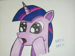 Size: 4000x2992 | Tagged: safe, artist:aking, derpibooru import, twilight sparkle, pony, bust, image, jpeg, portrait, solo, traditional art