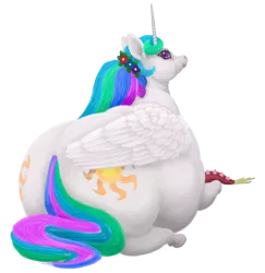 Size: 1400x1442 | Tagged: safe, artist:soobel, derpibooru import, discord, princess celestia, alicorn, pony, butt, chubbylestia, fat, image, looking at you, looking back, looking back at you, obese, png, simple background, sunbutt, transparent background
