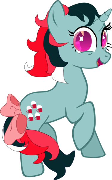 Size: 2282x3654 | Tagged: safe, artist:flutterflyraptor, derpibooru import, fizzy, twinkle eyed pony, bow, cute, fizzybetes, g1, g1 to g4, g4, generation leap, image, png, simple background, tail, tail bow, transparent background