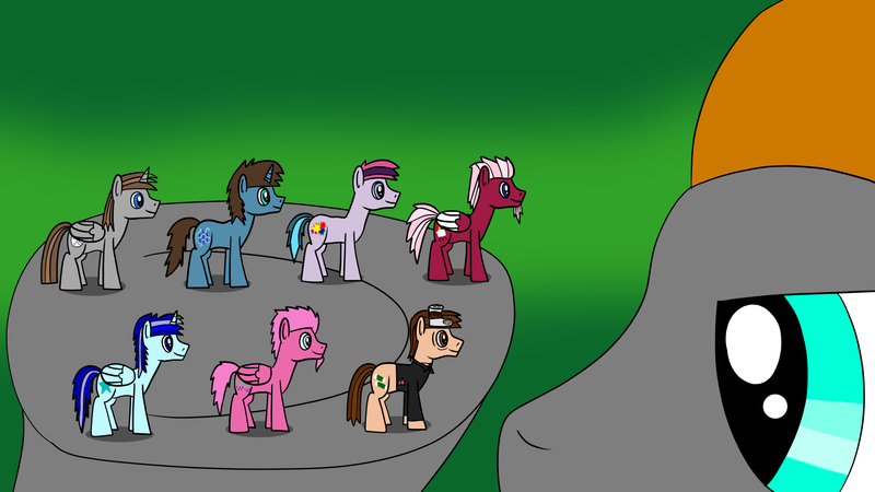 Size: 1920x1080 | Tagged: safe, artist:platinumdrop, derpibooru import, oc, oc:art splatter, oc:beau blackbolt, oc:landry crusher, oc:platinumdrop, oc:poor richman, oc:rain breeze, oc:sapphire storm, oc:teal star, unofficial characters only, image, micro, png, request, tiny