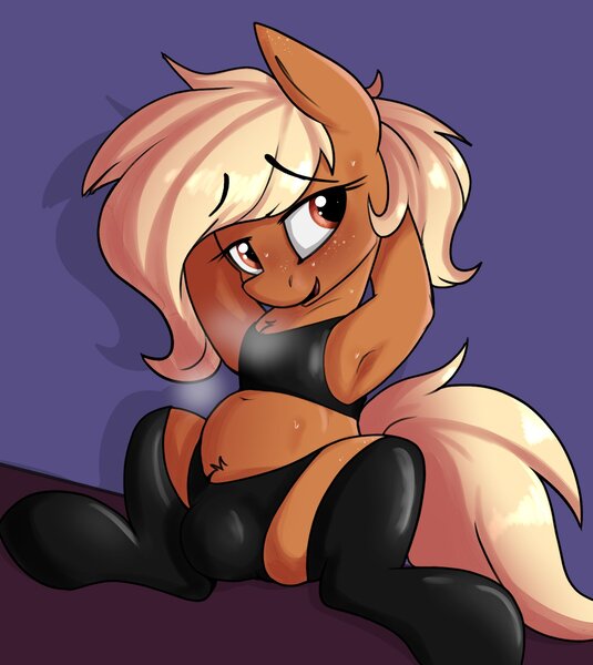 Size: 1538x1724 | Tagged: questionable, artist:arume_lux, derpibooru import, oc, oc:hazel, unofficial characters only, earth pony, pony, armpits, crotch bulge, image, jpeg, male, solo, solo male, stallion