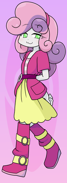 Size: 740x2000 | Tagged: safe, artist:batipin, derpibooru import, sweetie belle, equestria girls, :3, arm behind back, female, image, looking at you, png, solo
