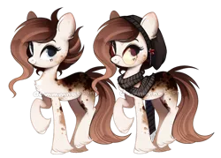 Size: 1280x917 | Tagged: safe, artist:dammmnation, derpibooru import, oc, unofficial characters only, earth pony, pony, beanie, chest fluff, duo, earth pony oc, female, glasses, hat, image, mare, png, raised hoof, simple background, smiling, transparent background, unshorn fetlocks