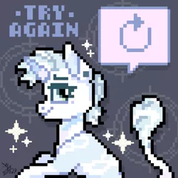 Size: 1024x1024 | Tagged: safe, artist:syriskater, derpibooru import, oc, unofficial characters only, pony, unicorn, bust, horn, image, leonine tail, pictogram, pixel art, png, solo, tail, unicorn oc