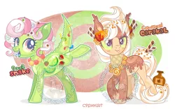 Size: 1280x800 | Tagged: safe, artist:syriskater, derpibooru import, oc, unofficial characters only, earth pony, pony, abstract background, base used, duo, ear fluff, earth pony oc, image, jpeg, raised leg, smiling