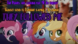 Size: 1280x720 | Tagged: safe, artist:robertsonskywa1, derpibooru import, edit, edited screencap, screencap, applejack, fluttershy, pinkie pie, rainbow dash, rarity, twilight sparkle, twilight sparkle (alicorn), alicorn, cameo, chip and dale rescue rangers, disney, image, jpeg, mane six, obsessed, photo, theory