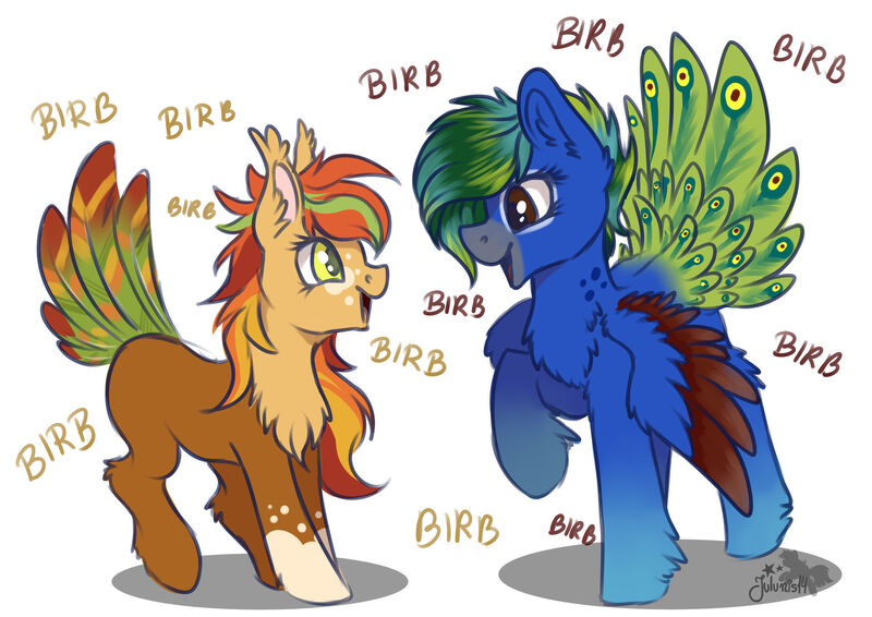 Size: 1920x1358 | Tagged: safe, artist:julunis14, derpibooru import, oc, unofficial characters only, earth pony, pegasus, pony, behaving like a bird, image, jpeg