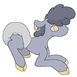 Size: 400x400 | Tagged: suggestive, artist:scootsredux, derpibooru import, oc, cloven hooves, diaper, ear piercing, female, image, non-baby in diaper, piercing, pixel art, png, simple background, solo, transparent background