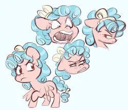 Size: 3992x3438 | Tagged: safe, artist:chub-wub, derpibooru import, cozy glow, pegasus, pony, angry, blue background, faic, female, filly, foal, gritted teeth, image, jpeg, open mouth, raised hoof, simple background, solo, teeth