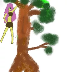 Size: 750x800 | Tagged: safe, derpibooru import, fluttershy, equestria girls, clothes, image, jungle girl, loincloth, png, tree