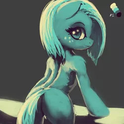 Size: 1200x1200 | Tagged: suggestive, artist:onomec, derpibooru import, babs seed, earth pony, pony, butt, female, image, jpeg, limited palette, monochrome, plot, solo