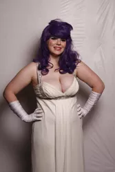 Size: 3456x5184 | Tagged: safe, artist:equestrian-strumpet, derpibooru import, rarity, human, bronycon, bronycon 2012, breasts, cleavage, clothes, cosplay, costume, gloves, hand on hip, image, irl, irl human, jpeg, long gloves, photo, solo