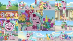 Size: 1280x721 | Tagged: safe, derpibooru import, edit, edited screencap, editor:quoterific, screencap, hitch trailblazer, izzy moonbow, posey (g5), sunny starscout, bunnycorn, crab, earth pony, pony, rabbit, unicorn, my little pony: tell your tale, the unboxing of izzy, spoiler:g5, spoiler:my little pony: tell your tale, spoiler:tyts01e06, spoiler:tyts01e07, spoiler:tyts01e08, spoiler:tyts01e11, spoiler:tyts01e13, spoiler:tyts01e16, animal, clip trot, dahlia, dumpster diving, eyes closed, female, foal me once, g5, image, lip bite, male, mare, maretime bay day 2.0, mcsnips-a-lot, mobile phone, neighfever, open mouth, open smile, phone, png, smartphone, smiling, stallion, sunglasses, text