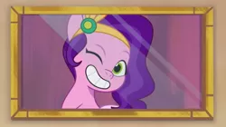 Size: 968x544 | Tagged: safe, derpibooru import, screencap, pipp petals, my little pony: a new generation, my little pony: tell your tale, adorapipp, bust, cute, g5, image, jpeg, looking at you, one eye closed, portrait, smiling, smiling at you, wink, winking at you