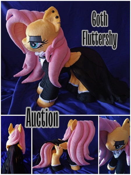 Size: 1200x1600 | Tagged: safe, artist:kuroran, derpibooru import, fluttershy, advertisement, dark, female, goth, image, jpeg, plushie