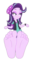 Size: 4200x9200 | Tagged: safe, artist:famousmari5, derpibooru import, starlight glimmer, equestria girls, mirror magic, spoiler:eqg specials, absurd resolution, barefoot, base, base used, beanie, clothes, feet, female, fetish, foot fetish, foot focus, hat, image, lidded eyes, pants, png, ripped pants, simple background, soles, solo, toes, torn clothes, transparent background, vector, watch, wristwatch