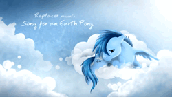 Size: 1920x1080 | Tagged: safe, artist:feather-ponyart, artist:replacer, derpibooru import, oc, oc:happy dream, unofficial characters only, pegasus, pony, 2012, animated, blue, brony music, cloud, image, link in description, male, music, my little pony logo, nostalgia, on a cloud, sitting, sitting on cloud, solo, sound, sound only, stallion, webm, youtube, youtube link, youtube video