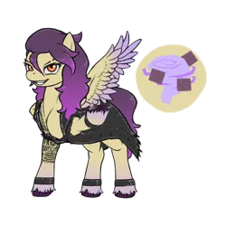 Size: 2048x2048 | Tagged: safe, alternate version, artist:multiverseequine, derpibooru import, oc, oc:terri hurricane, unofficial characters only, pegasus, pony, clothes, colored, come at me bro, female, image, jacket, leather jacket, looking at you, mare, muscles, muscular female, png, simple background, smiling, smiling at you, solo, tattoo, transparent background, wrestler, wristband