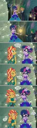 Size: 2205x7607 | Tagged: safe, artist:silverbuller, derpibooru import, edit, edited screencap, screencap, sci-twi, sunset shimmer, timber spruce, twilight sparkle, equestria girls, legend of everfree, comic, image, jpeg, screencap comic