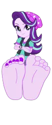 Size: 2300x5500 | Tagged: safe, artist:dracoshark1900, artist:rodan00, derpibooru import, starlight glimmer, equestria girls, mirror magic, spoiler:eqg specials, barefoot, base, base used, beanie, beanie hat, clothes, crossed arms, feet, female, fetish, foot fetish, foot focus, hat, high res, image, looking at you, nail polish, pants, png, ripped pants, simple background, smiling, smiling at you, soles, solo, toenail polish, toes, torn clothes, transparent background, vector, watch, wristwatch