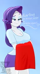 Size: 1700x3104 | Tagged: safe, artist:theretroart88, derpibooru import, rarity, equestria girls, breasts, busty rarity, clothes, disappointed, image, png, short skirt, skirt