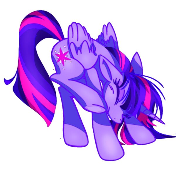 Size: 1070x1070 | Tagged: safe, artist:stacy_165cut, derpibooru import, twilight sparkle, twilight sparkle (alicorn), alicorn, pony, eyes closed, female, folded wings, horn, image, jpeg, mare, raised leg, simple background, solo, white background, wings