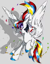Size: 1460x1875 | Tagged: safe, artist:stacy_165cut, derpibooru import, oc, unofficial characters only, pegasus, pony, bow, female, flying, hair bow, image, jpeg, mare, open mouth, shadow, simple background, solo, spread wings, white background, wings