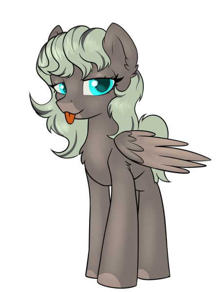 Size: 3000x4000 | Tagged: safe, artist:dumbwoofer, derpibooru import, oc, oc:forest air, pegasus, pony, :p, blank flank, chest fluff, ear fluff, female, filly, foal, image, lidded eyes, looking at you, mane dye, png, simple background, solo, teenager, tongue out, transparent background