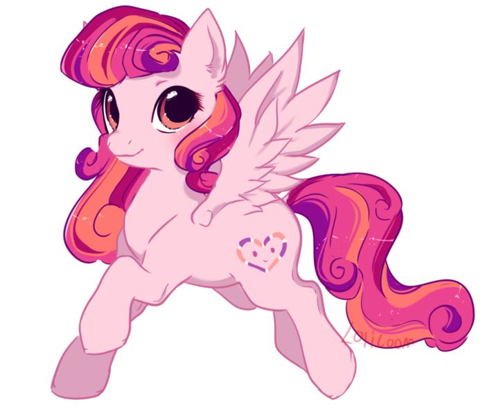 Size: 1064x895 | Tagged: safe, artist:lolicoom, derpibooru import, oc, oc:fuzzy feelings, pegasus, pony, curly hair, cute, image, orange eyes, pink, png