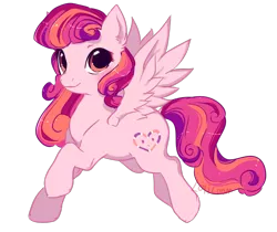 Size: 1064x895 | Tagged: safe, artist:lolicoom, derpibooru import, oc, oc:fuzzy feelings, pegasus, pony, curly hair, cute, image, orange eyes, pink, png