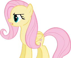 Size: 2714x2210 | Tagged: safe, artist:pangbot, derpibooru import, fluttershy, pegasus, pony, griffon the brush off, female, folded wings, frown, high res, i'm a year older than you, image, mare, open mouth, png, simple background, solo, transparent background, vector, wings