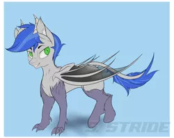 Size: 5978x4735 | Tagged: safe, artist:shade stride, derpibooru import, oc, oc:shade stride, unofficial characters only, original species, bat wings, claws, horns, image, jpeg, kyrion, smiling, solo, tail, wings