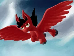 Size: 1280x960 | Tagged: safe, artist:greatspacebeaver, derpibooru import, oc, oc:crimson trace, pegasus, fanfic:prey and a lamb, fanfic art, flying, image, jpeg