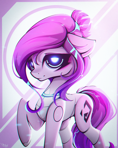 Size: 4500x5625 | Tagged: safe, artist:stahlkat, derpibooru import, oc, unofficial characters only, cyborg, earth pony, pony, image, png, solo
