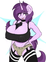Size: 2730x3696 | Tagged: suggestive, artist:czu, derpibooru import, oc, oc:czupone, unofficial characters only, anthro, breasts, busty boy, clothes, crotch bulge, gun, image, intersex, m9, male, png, socks, thigh highs, weapon