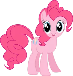 Size: 2400x2498 | Tagged: safe, artist:pangbot, derpibooru import, pinkie pie, earth pony, pony, female, high res, image, looking at you, mare, png, simple background, solo, transparent background, vector