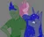 Size: 1886x1599 | Tagged: safe, artist:2hrnap, derpibooru import, princess celestia, princess luna, oc, oc:anon, human, pony, angry, eyes closed, female, gray background, image, looking at each other, luna's crown, mare, png, simple background, trio