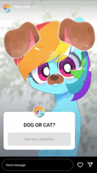 Size: 720x1280 | Tagged: safe, artist:lexiedraw, derpibooru import, rainbow dash, pegasus, pony, animated, cat filter, cute, dog filter, female, image, mare, no sound, snapchat filter, solo, webm