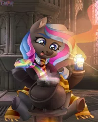 Size: 2400x3000 | Tagged: safe, artist:irinamar, derpibooru import, oc, oc:obabscribbler, unofficial characters only, earth pony, pony, brony tears, clothes, heart ears, image, jpeg, kettle, necktie, scarf, skirt, solo, sweater, that gay shit, tongue out
