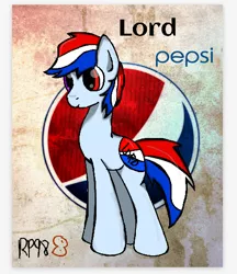 Size: 450x522 | Tagged: safe, artist:holomouse, derpibooru import, oc, oc:lord pepsi, unofficial characters only, earth pony, pony, drink, earth pony oc, image, male, pepsi, png, soda
