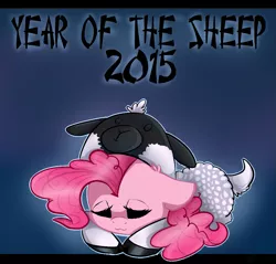 Size: 941x901 | Tagged: safe, artist:holomouse, derpibooru import, pinkie pie, pony, sheep, 2015, chinese new year, chinese zodiac, clothes, costume, female, image, png, year of the sheep