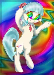 Size: 853x1170 | Tagged: safe, artist:holomouse, derpibooru import, coco pommel, earth pony, pony, drugs, female, image, png, psychedelic, solo